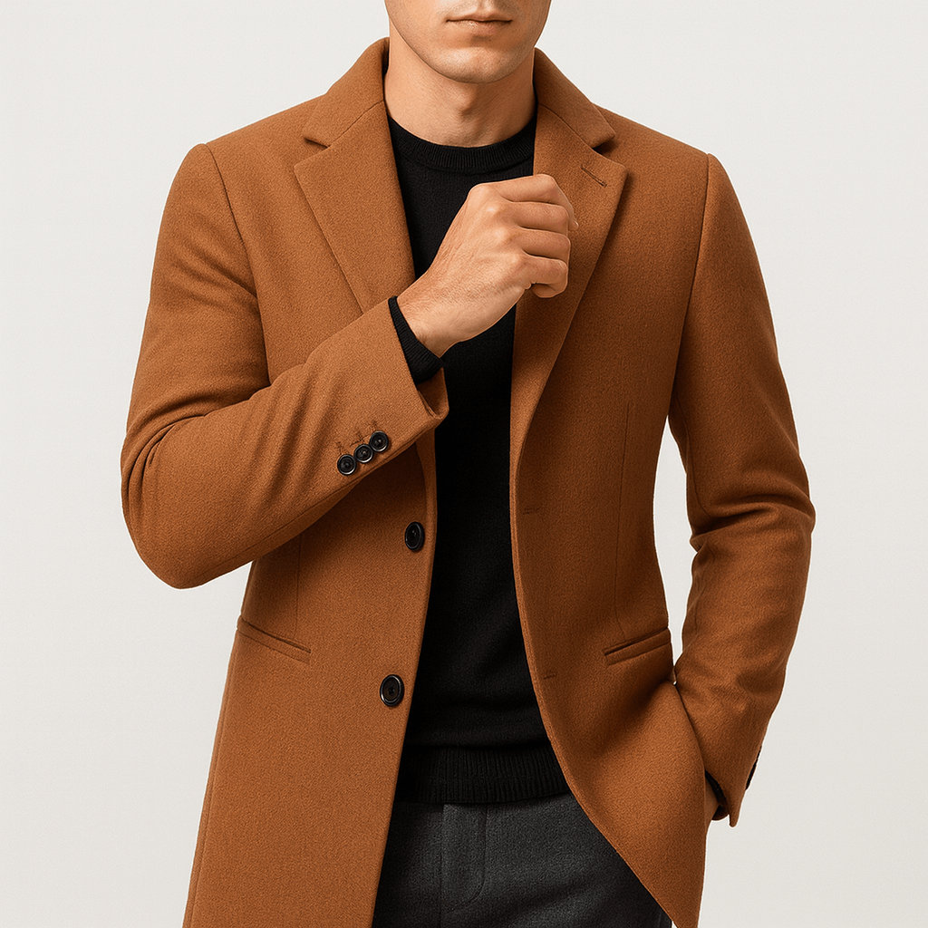Men's Wool Coat with Classic Cut 