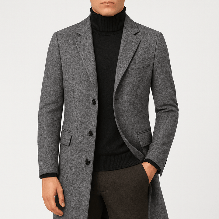 Men's Wool Coat with Classic Design