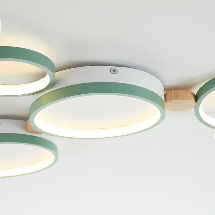 Modern LED ceiling light with grey metal rings 