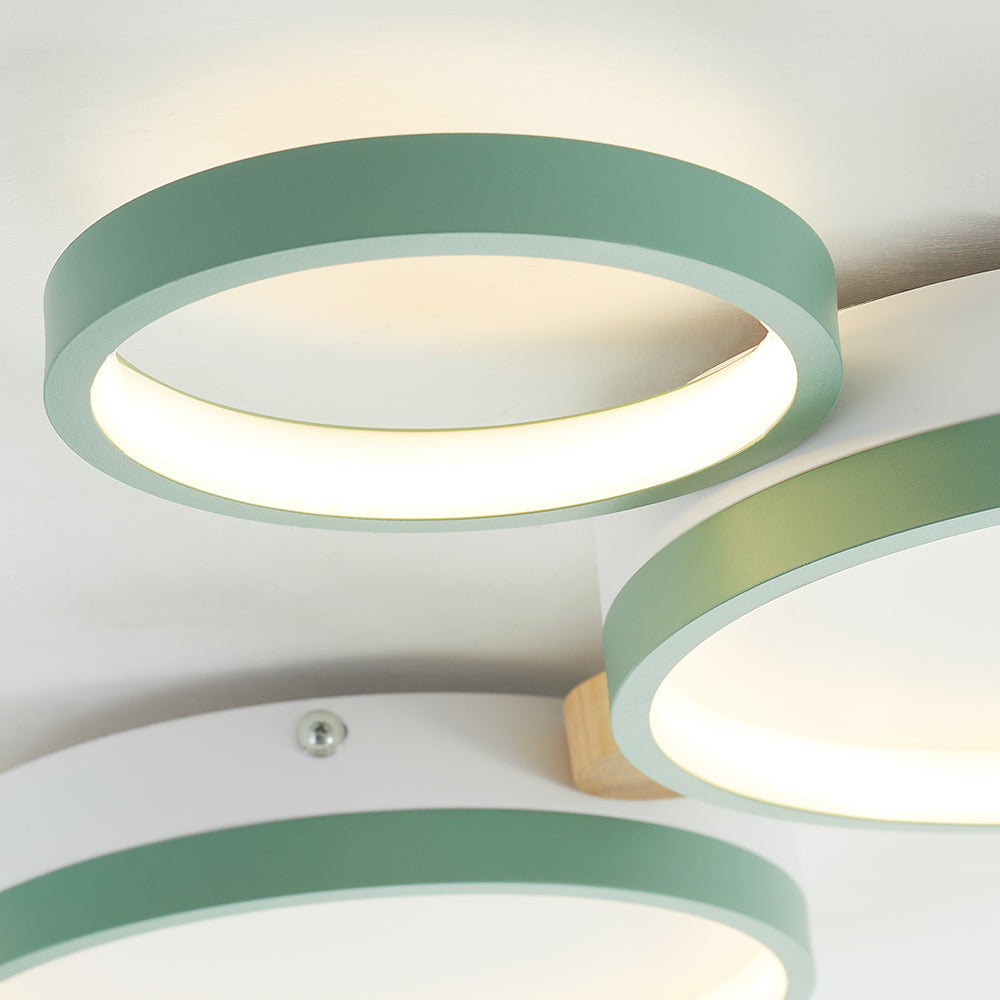 Modern LED ceiling light with grey metal rings 