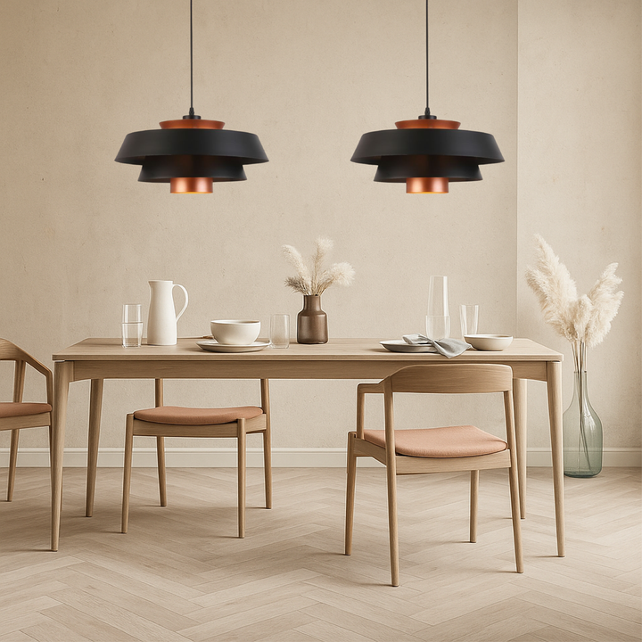 Retro Pendelleuchte aus Metall im industriellen Stil