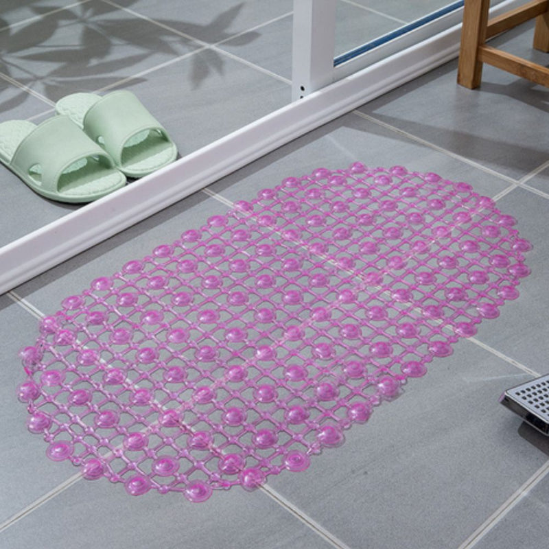 Non-slip shower mat with suction cups and fast water drainage