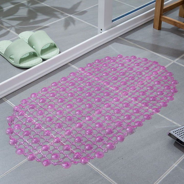 Non-slip shower mat with suction cups and fast water drainage