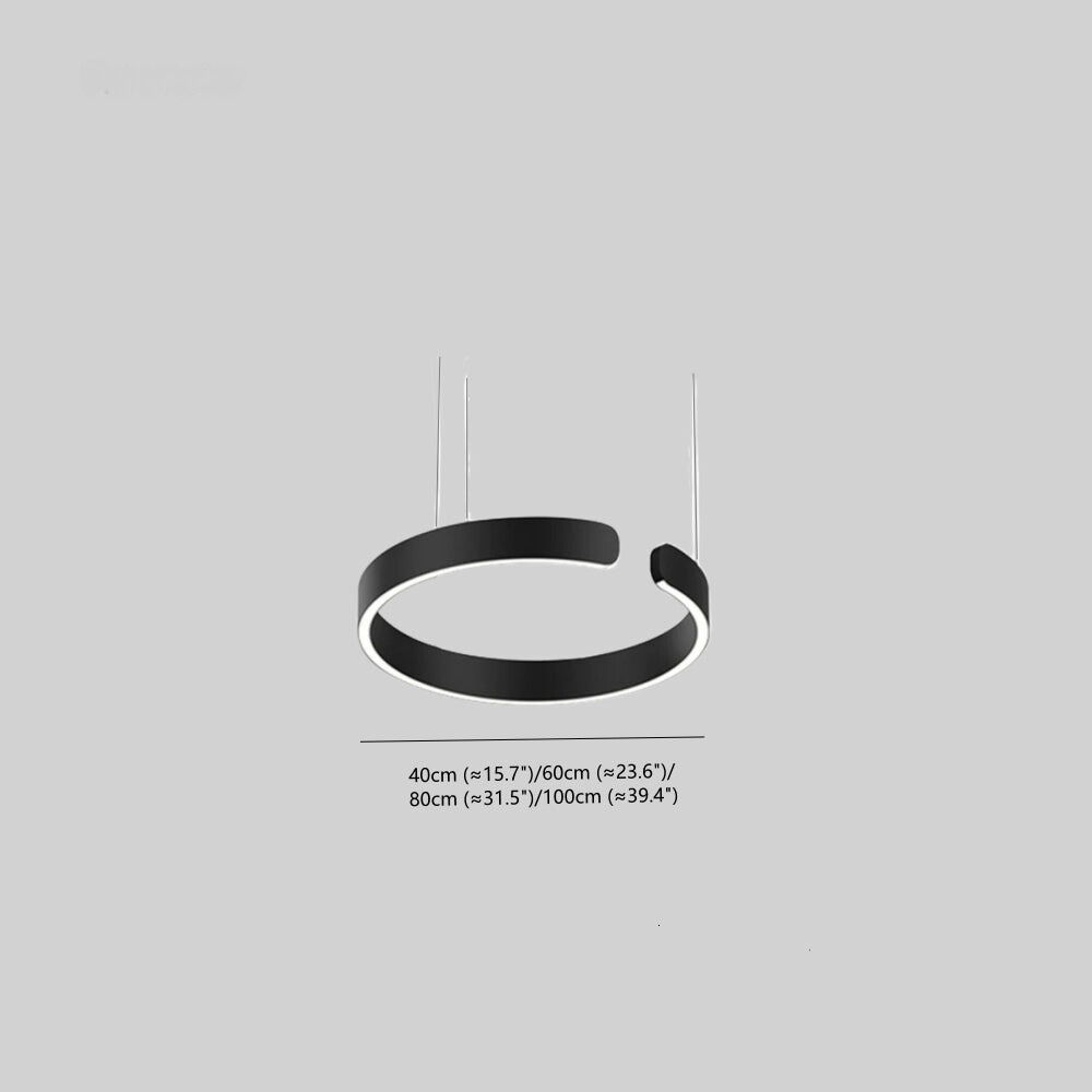 Modern LED pendant light in ring shape with ceiling mounting