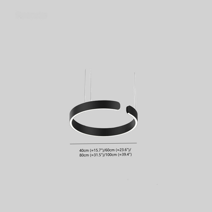 Modern LED pendant light in ring shape with ceiling mounting