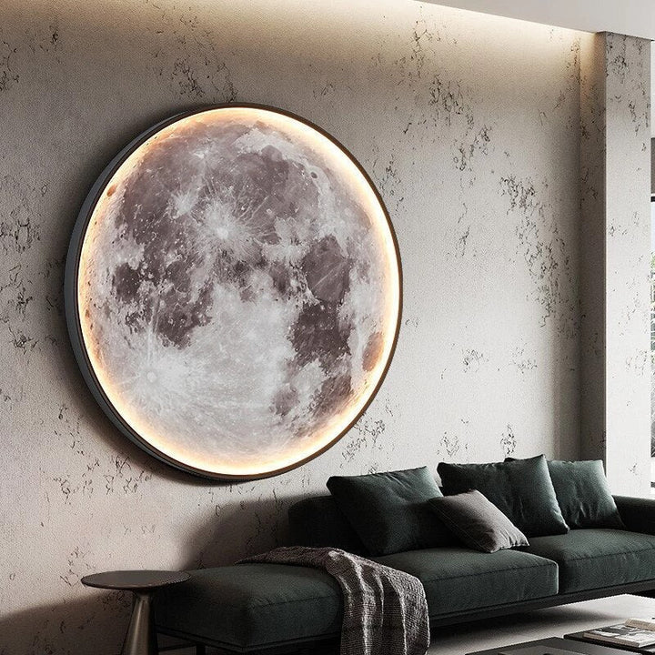 Dimmable and color-changing LED moon wall light with remote control and app control