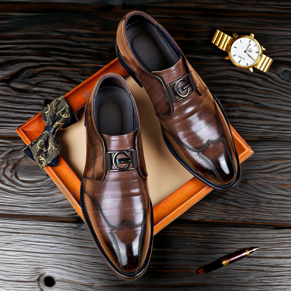 Men's Leather Shoes with Handcrafted Design