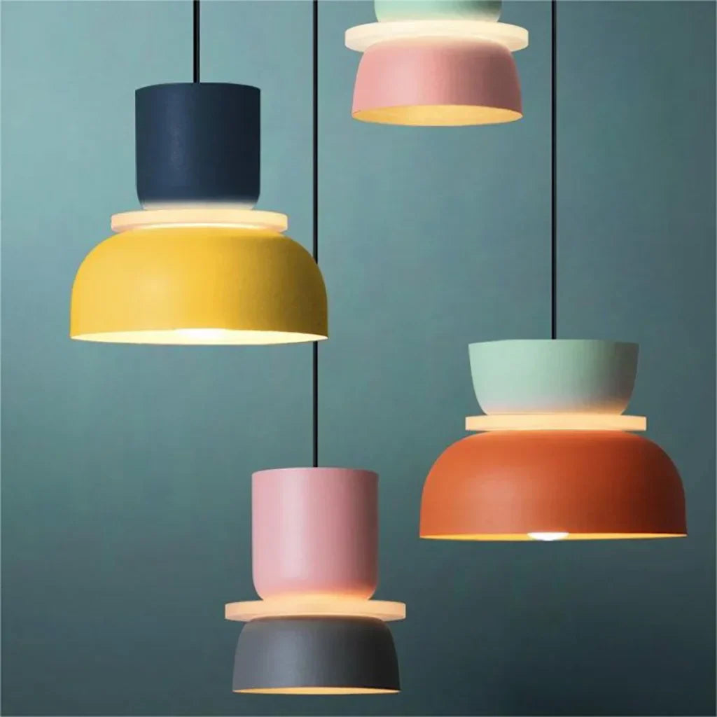 Nordic Macaron style pendant light with LED