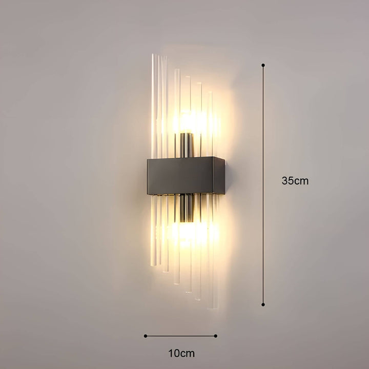 Golden crystal wall light – sparkling, elegant &amp; warm white