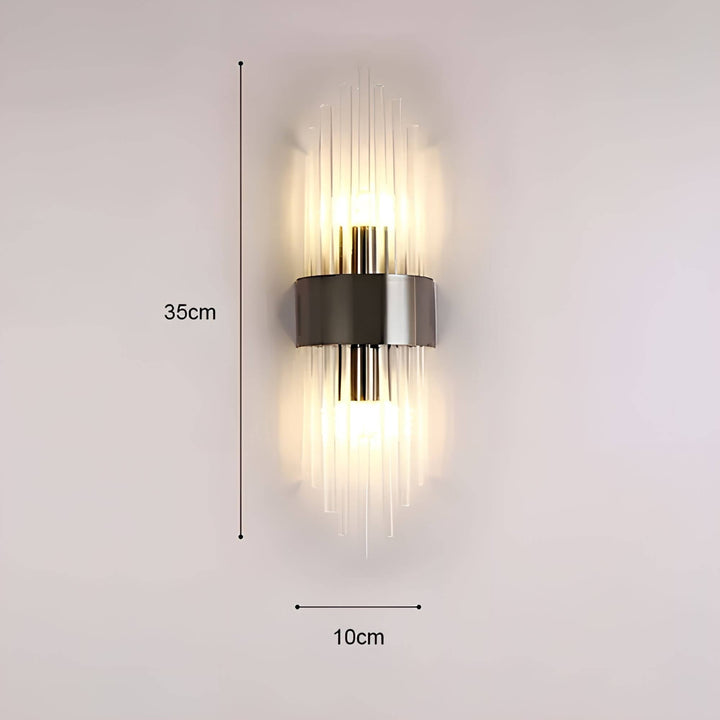 Golden crystal wall light – sparkling, elegant &amp; warm white