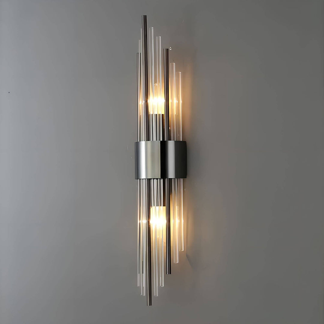 Golden crystal wall light – sparkling, elegant &amp; warm white