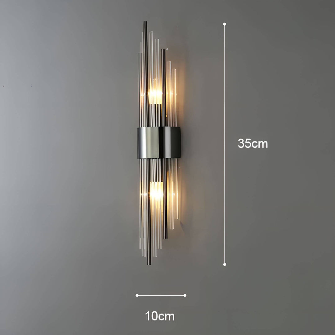 Golden crystal wall light – sparkling, elegant &amp; warm white