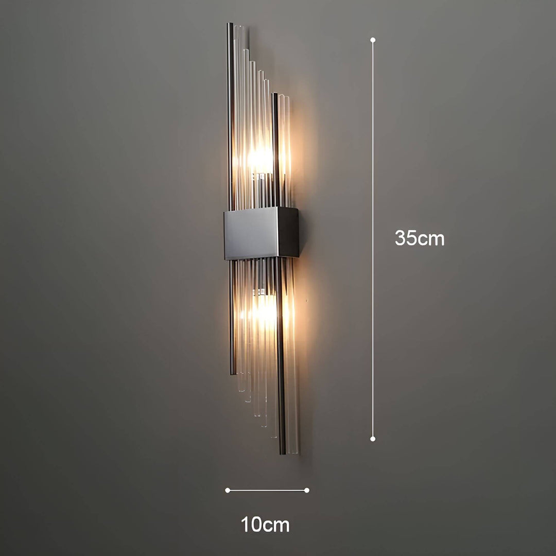 Golden crystal wall light – sparkling, elegant &amp; warm white