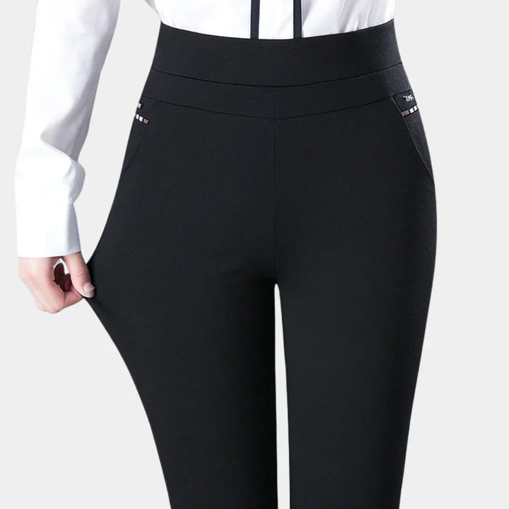 Women's Stretch Trousers with High Waist 