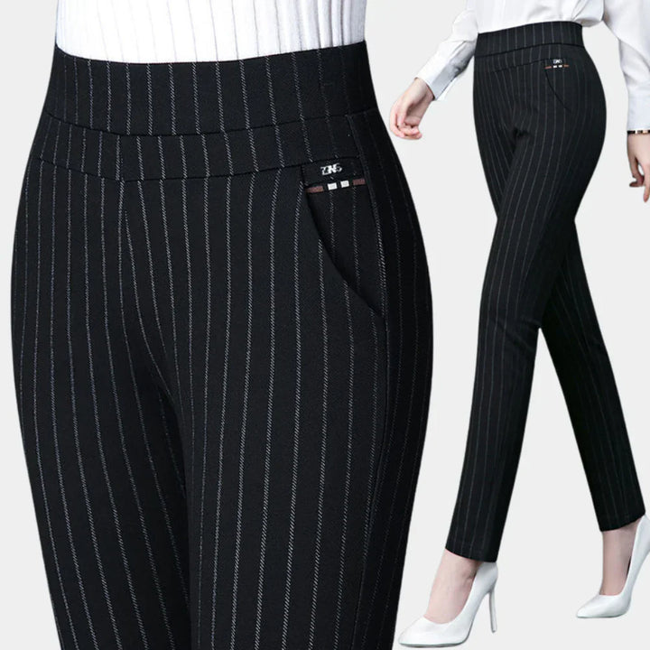 Women's Stretch Trousers with High Waist 