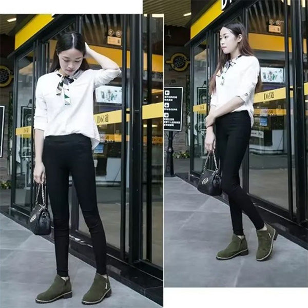 Women's ankle boots with zipper and low heel