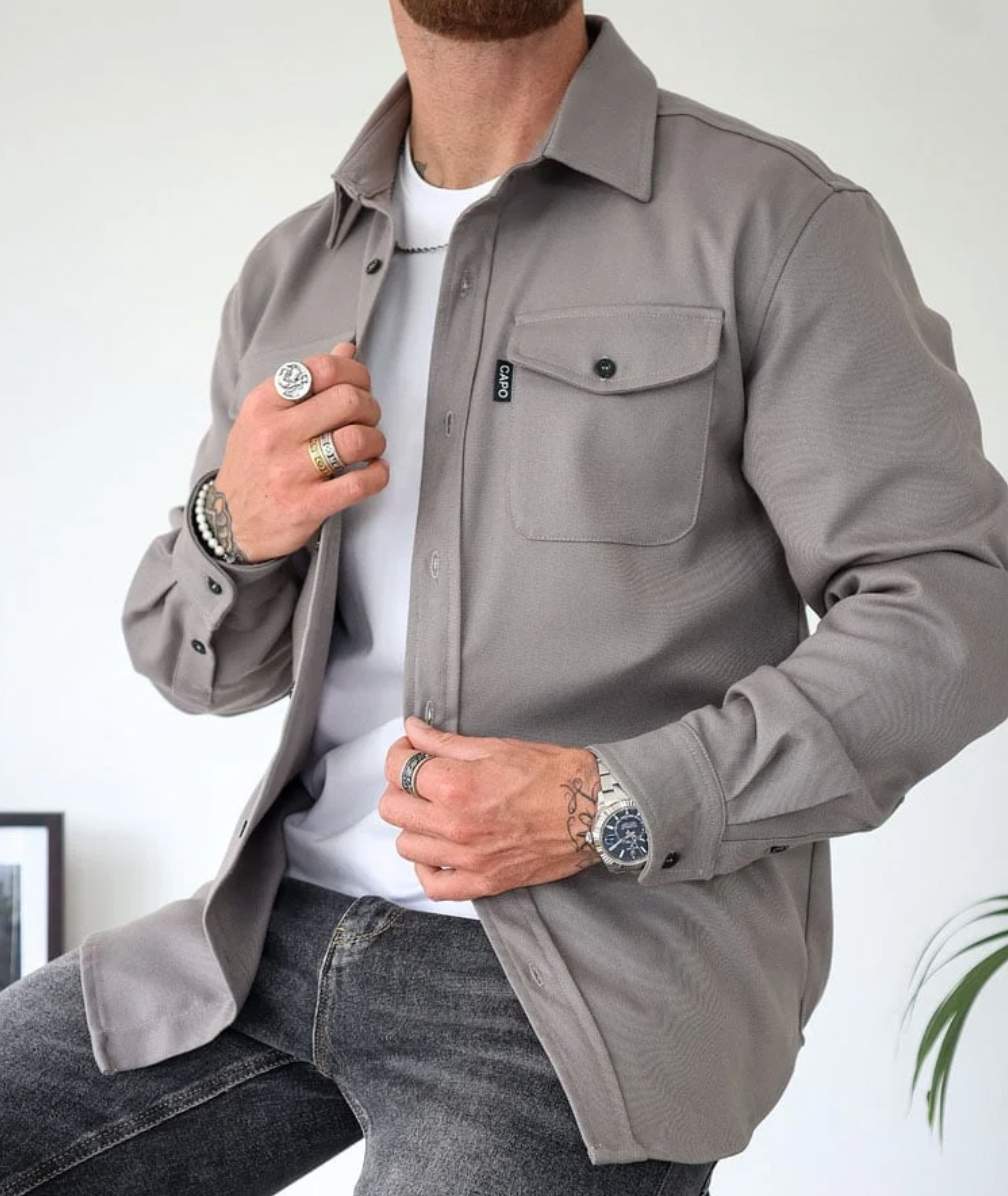 Men's Long-Sleeve Shirt with Pockets