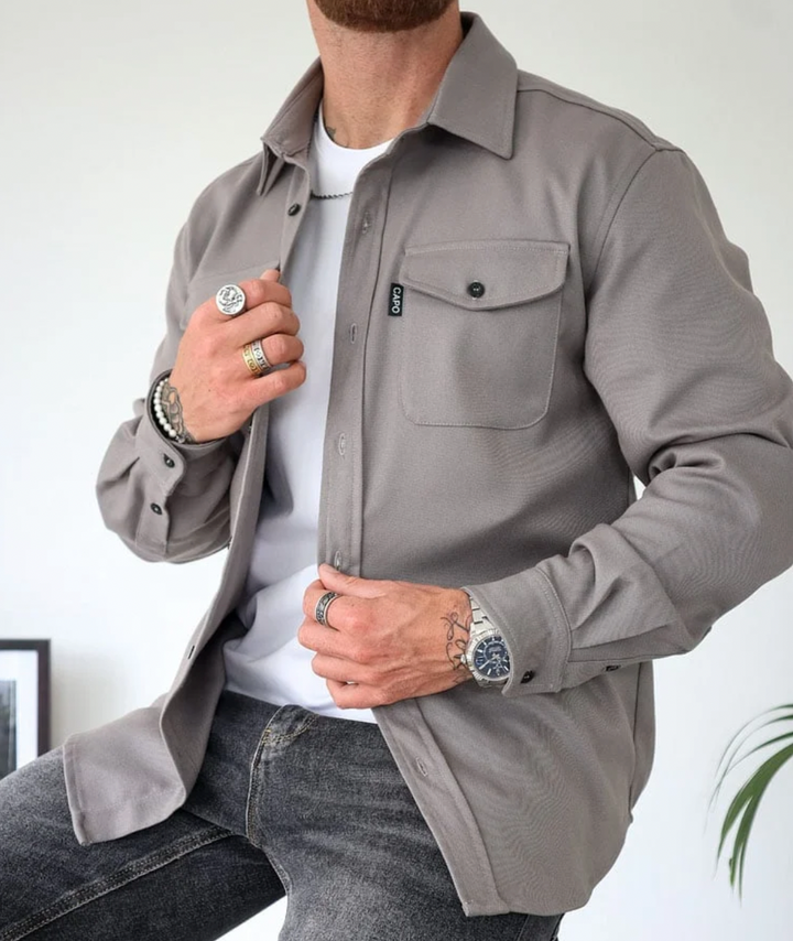 Men's Long-Sleeve Shirt with Pockets