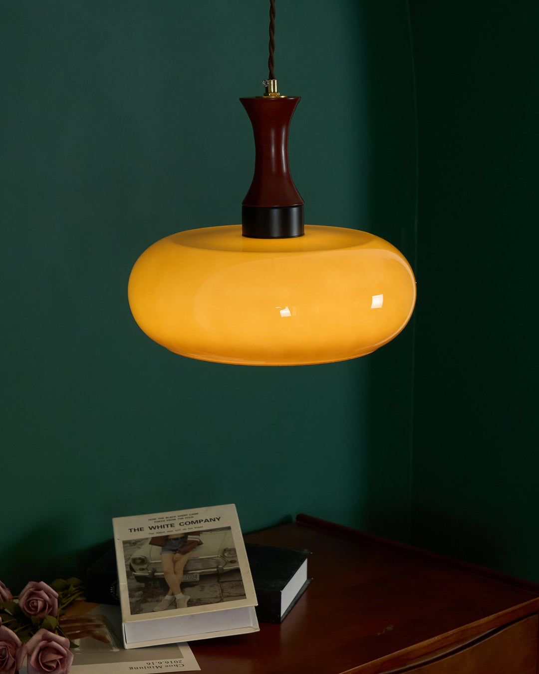 Mayon pendant lamp with brown glass shade