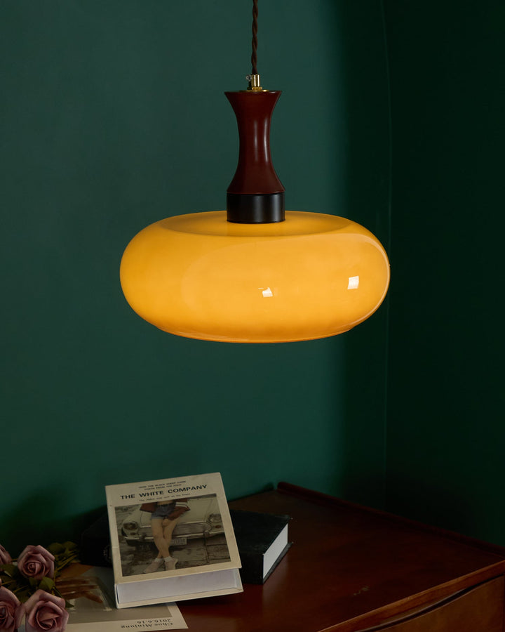 Mayon pendant lamp with brown glass shade