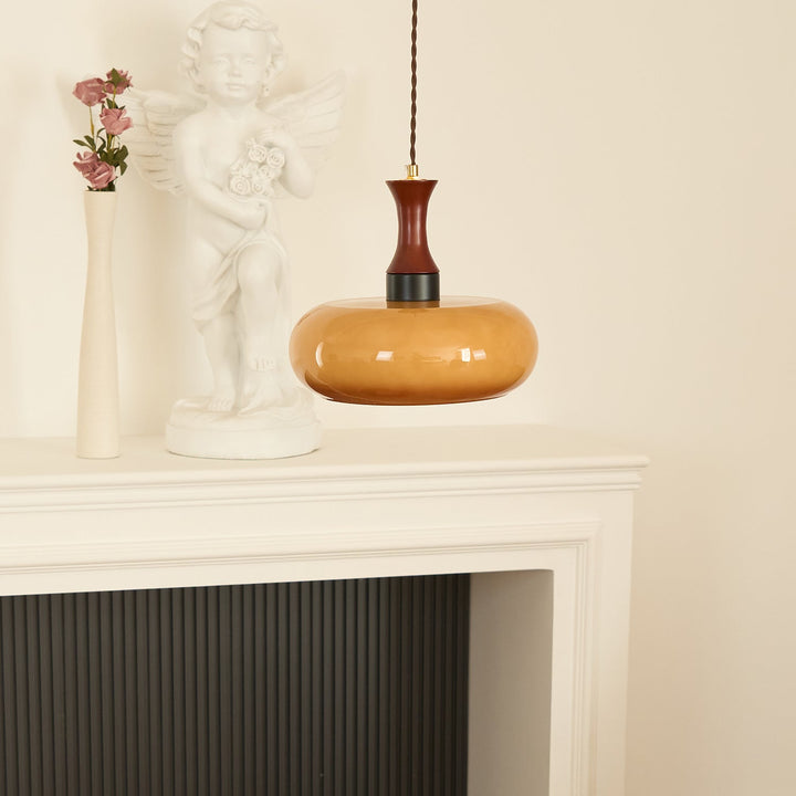 Mayon pendant lamp with brown glass shade