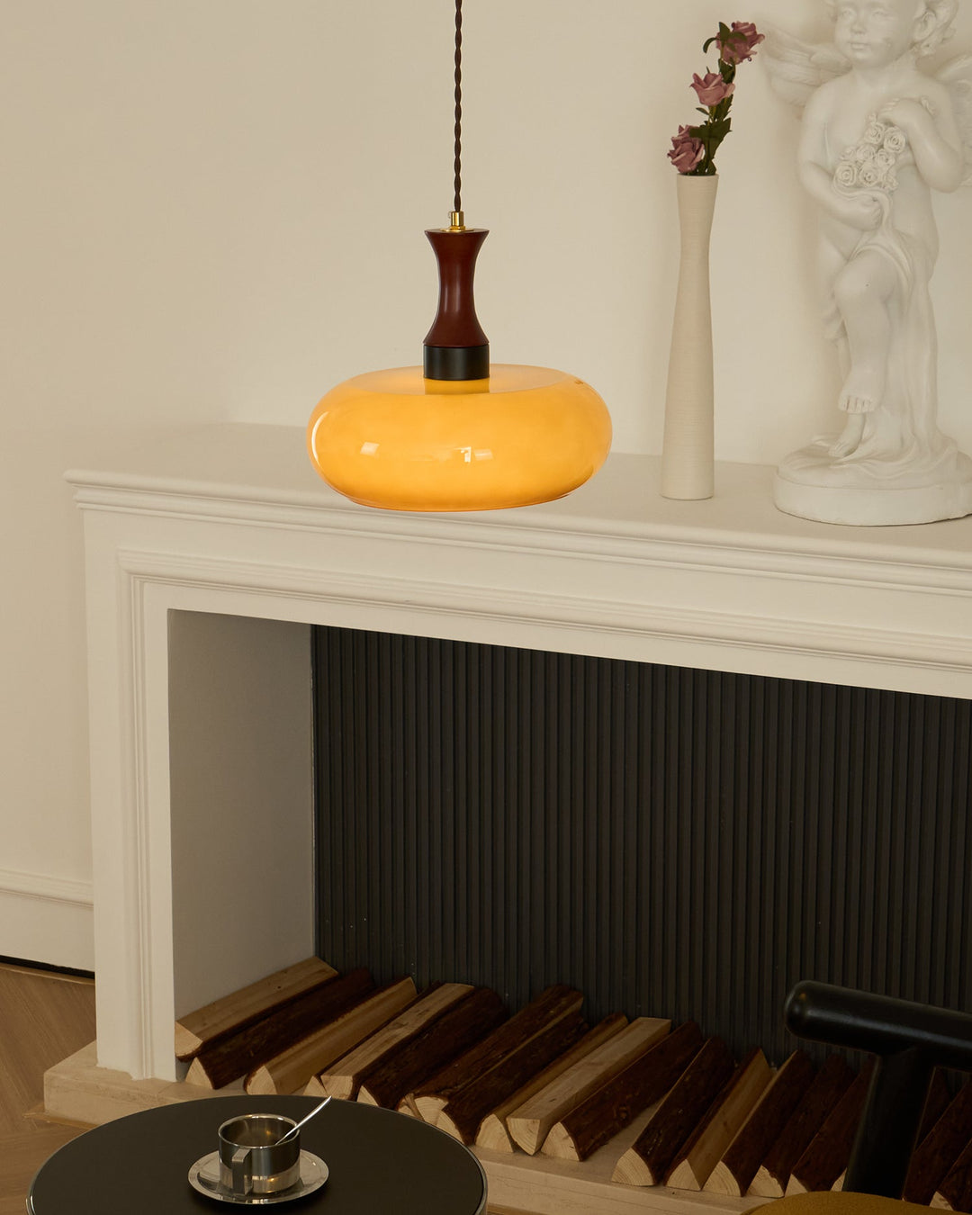 Mayon pendant lamp with brown glass shade