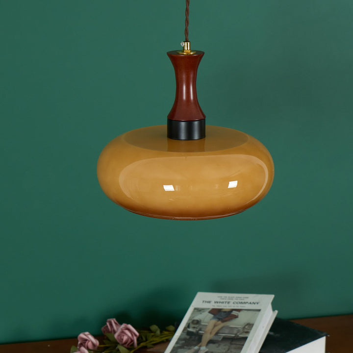 Mayon pendant lamp with brown glass shade