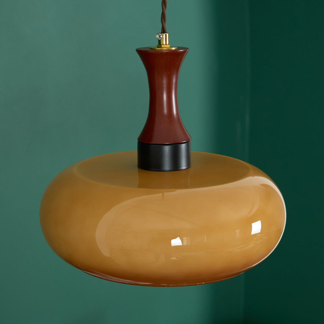 Mayon pendant lamp with brown glass shade