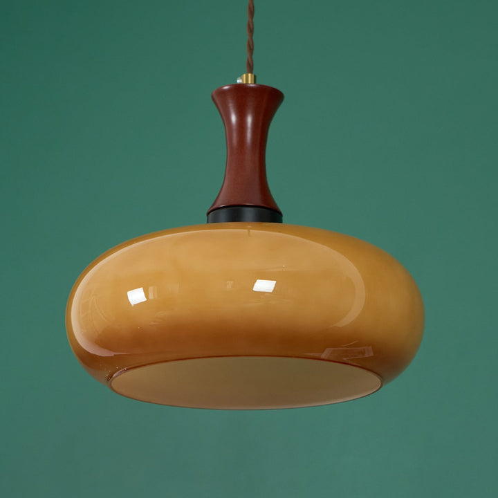 Mayon pendant lamp with brown glass shade