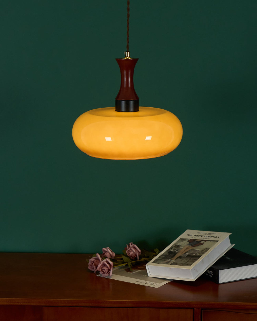 Mayon pendant lamp with brown glass shade