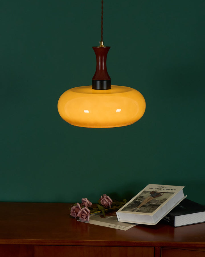 Mayon pendant lamp with brown glass shade