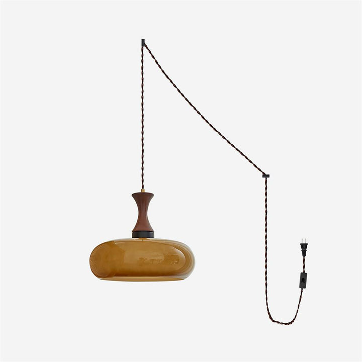 Mayon pendant lamp with brown glass shade
