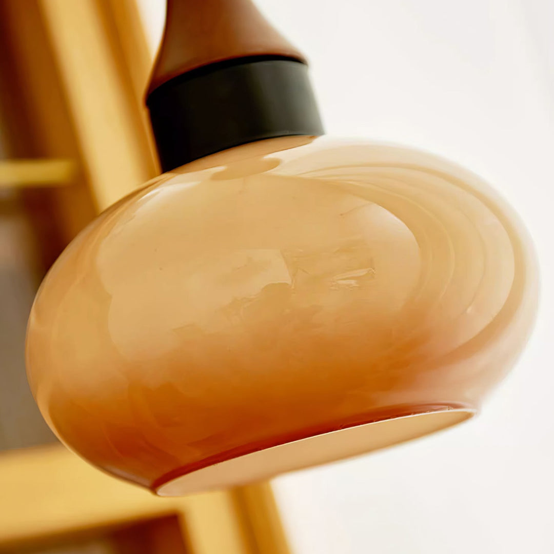 Mayon pendant lamp with brown glass shade