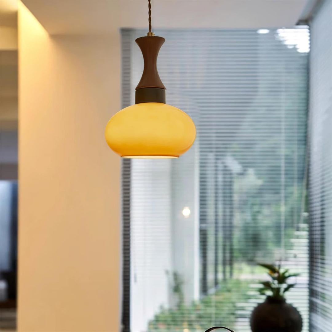Mayon pendant lamp with brown glass shade