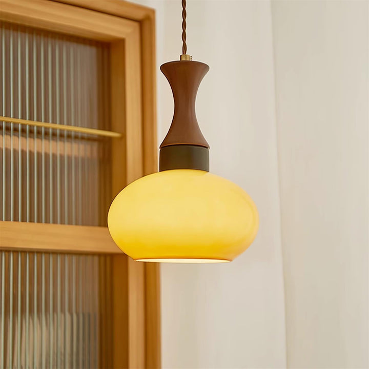 Mayon pendant lamp with brown glass shade