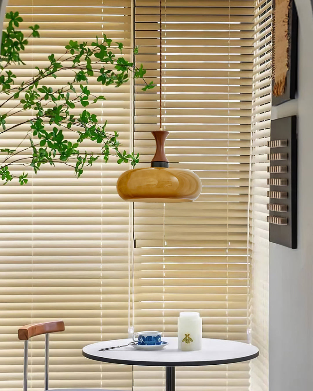 Mayon pendant lamp with brown glass shade