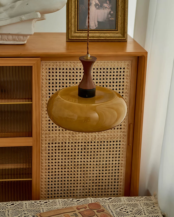 Mayon pendant lamp with brown glass shade