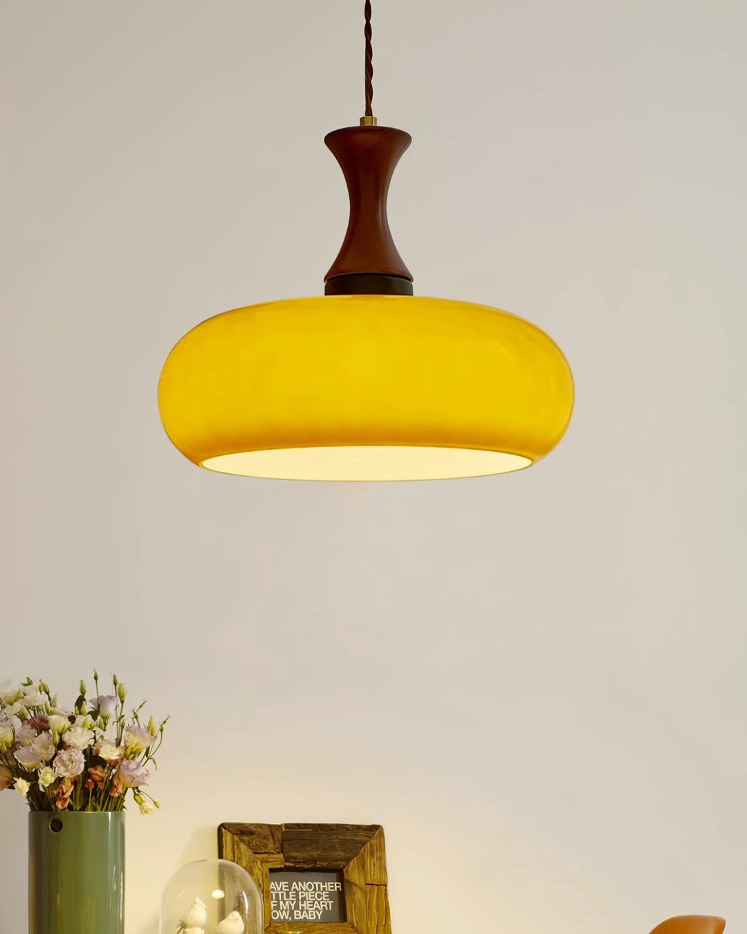 Mayon pendant lamp with brown glass shade