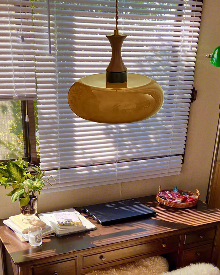 Mayon pendant lamp with brown glass shade