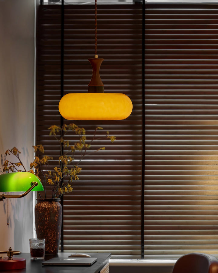 Mayon pendant lamp with brown glass shade