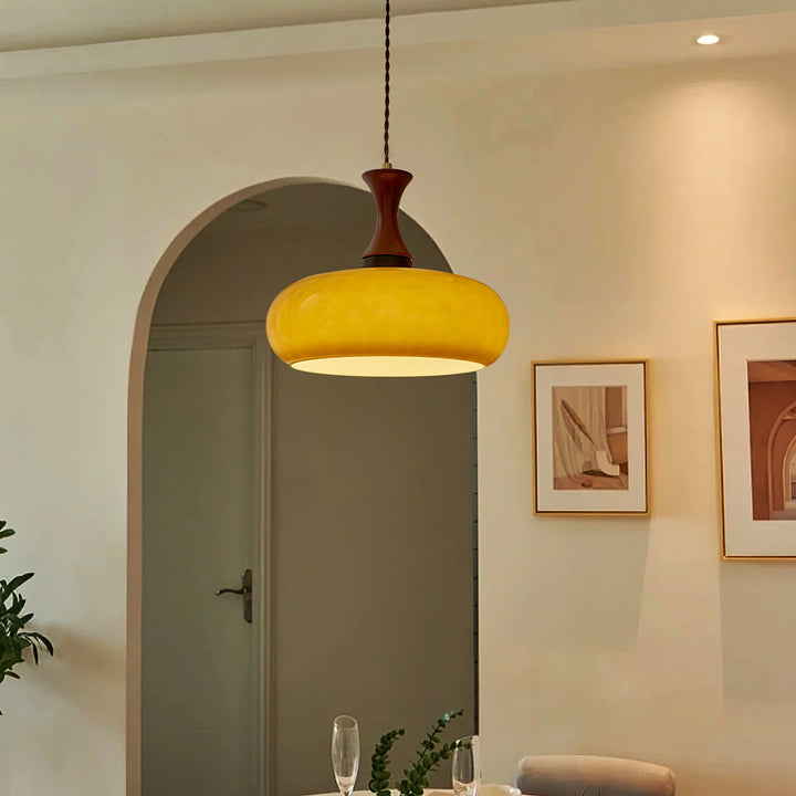 Mayon pendant lamp with brown glass shade