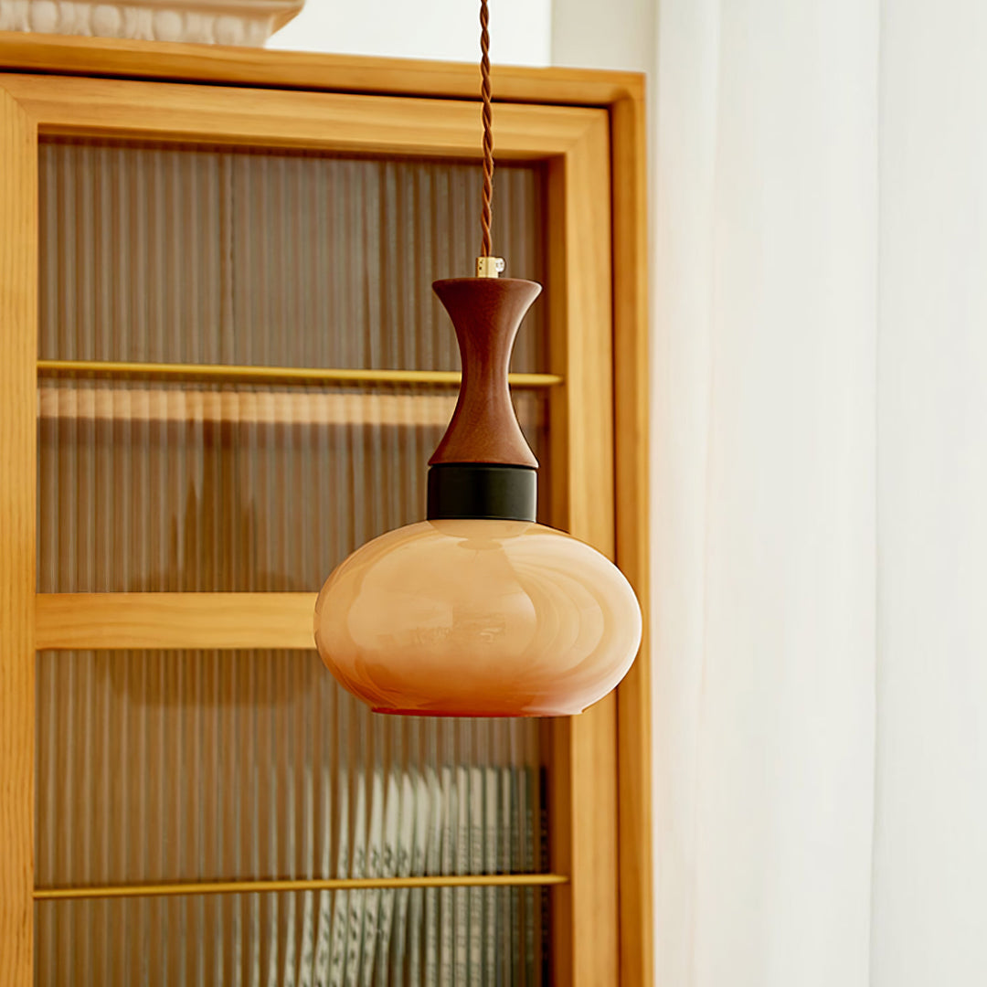 Mayon pendant lamp with brown glass shade