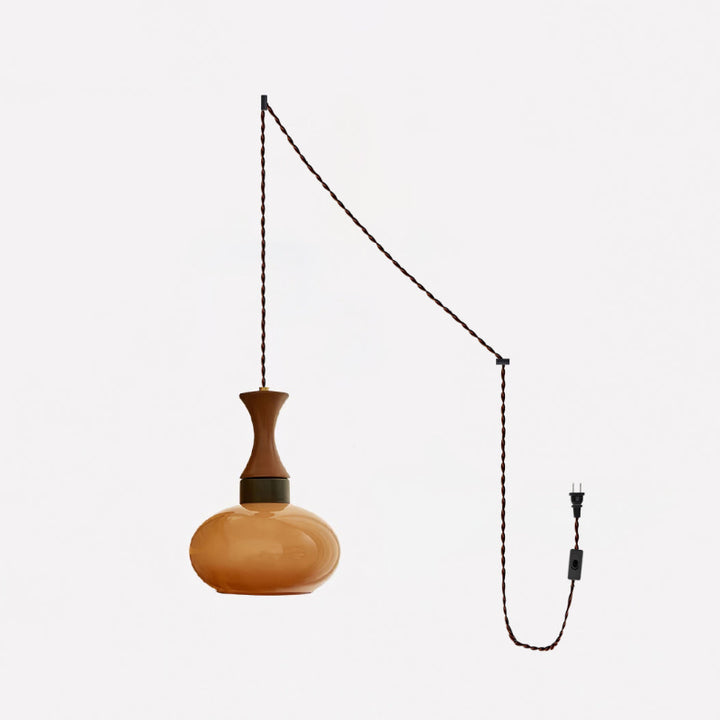 Mayon pendant lamp with brown glass shade