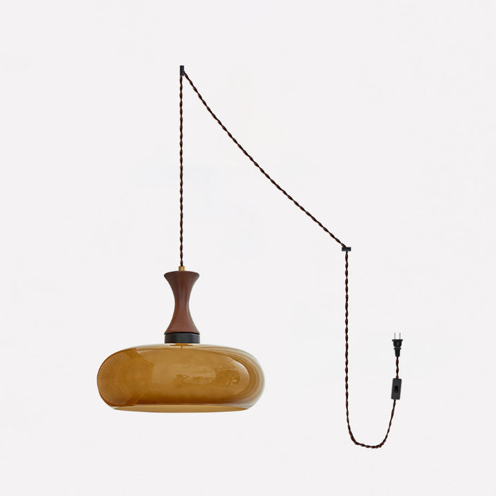 Mayon pendant lamp with brown glass shade