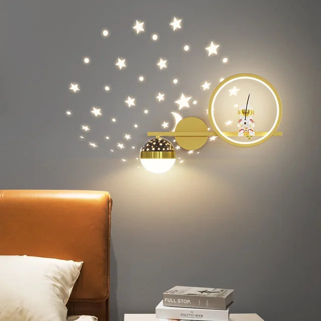 Playful, child-friendly LED wall light for children's rooms
