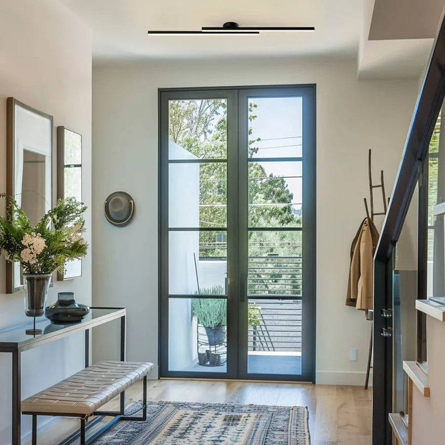 Oblong LED ceiling light, aluminum – dimmable &amp; modern