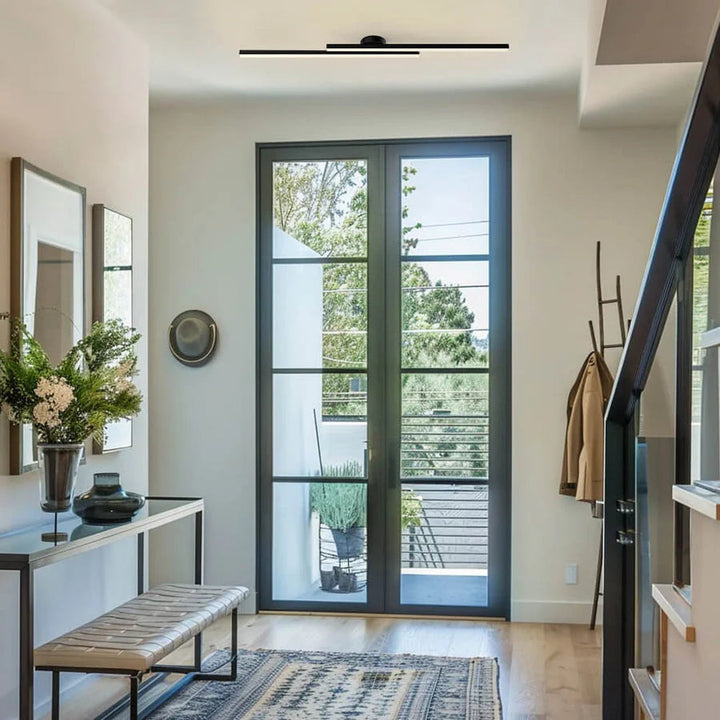 Oblong LED ceiling light, aluminum – dimmable &amp; modern