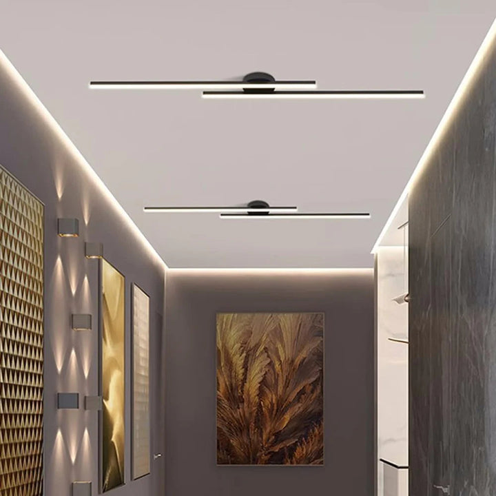 Oblong LED ceiling light, aluminum – dimmable &amp; modern