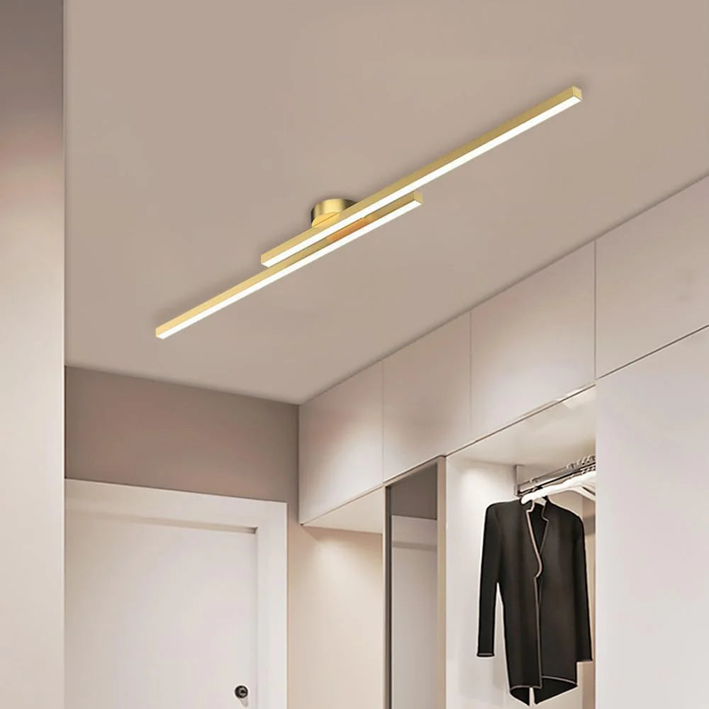 Oblong LED ceiling light, aluminum – dimmable &amp; modern