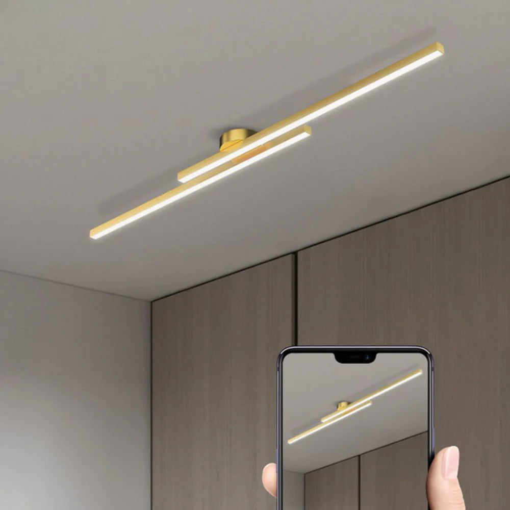 Oblong LED ceiling light, aluminum – dimmable &amp; modern